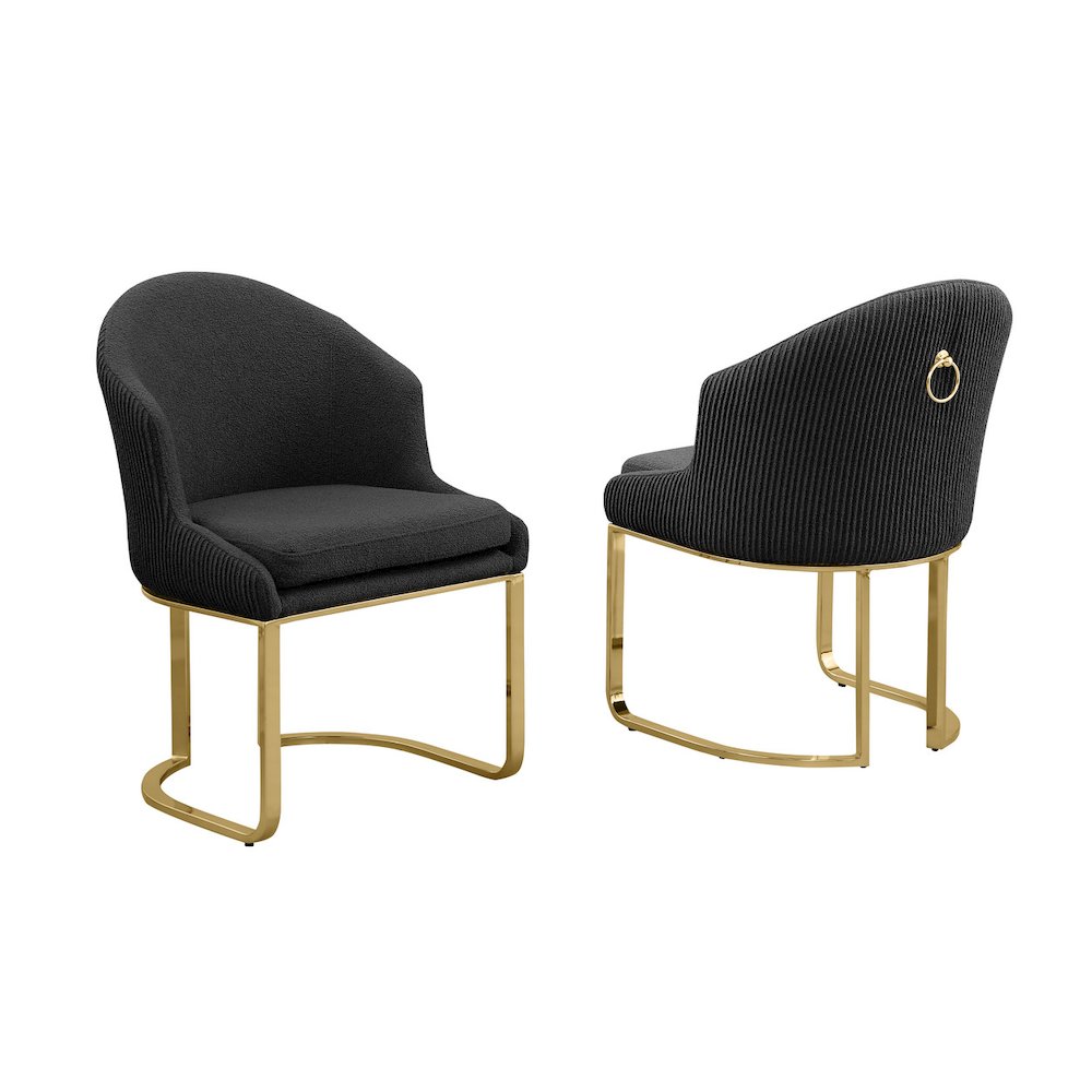 Best Quality Furniture Black With Gold Side Chairs