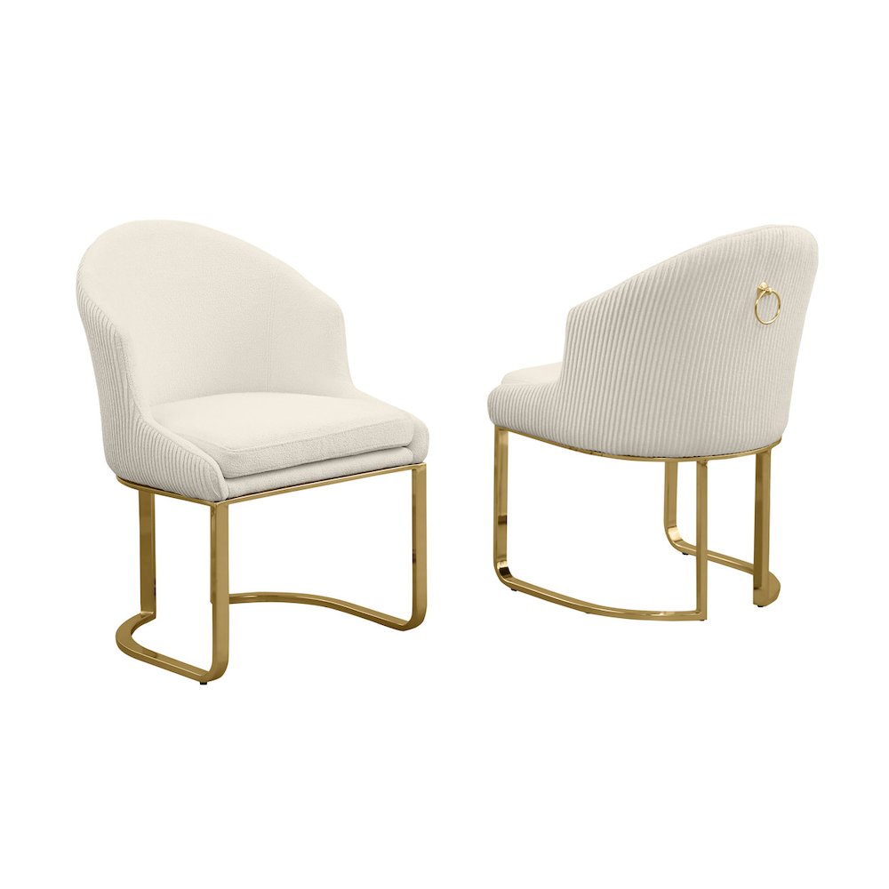 Best Quality Furniture Cream With Gold Side Chairs