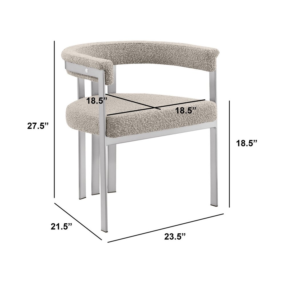 9Pc Tempered Glass Dining Table Set With 8 Gray With Matte Silver Side Chairs