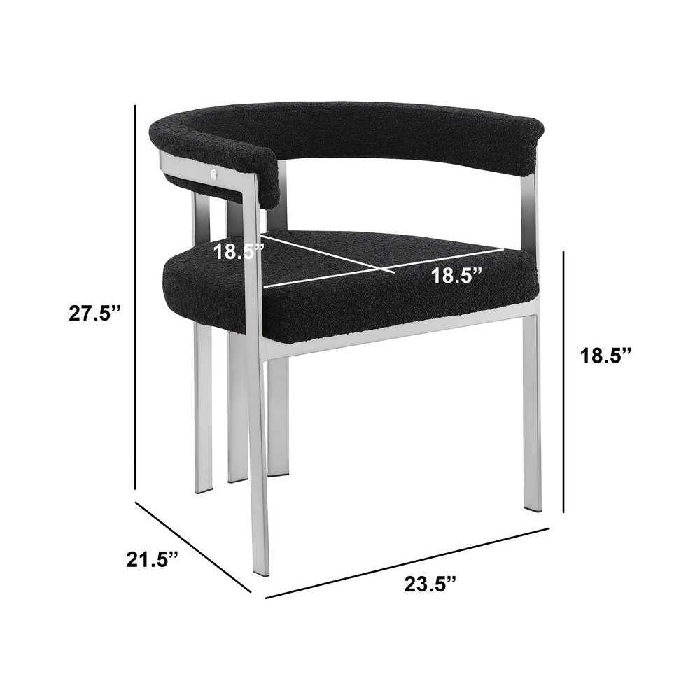 9Pc Tempered Glass Dining Table Set With 8 Black With Matte Silver Side Chairs