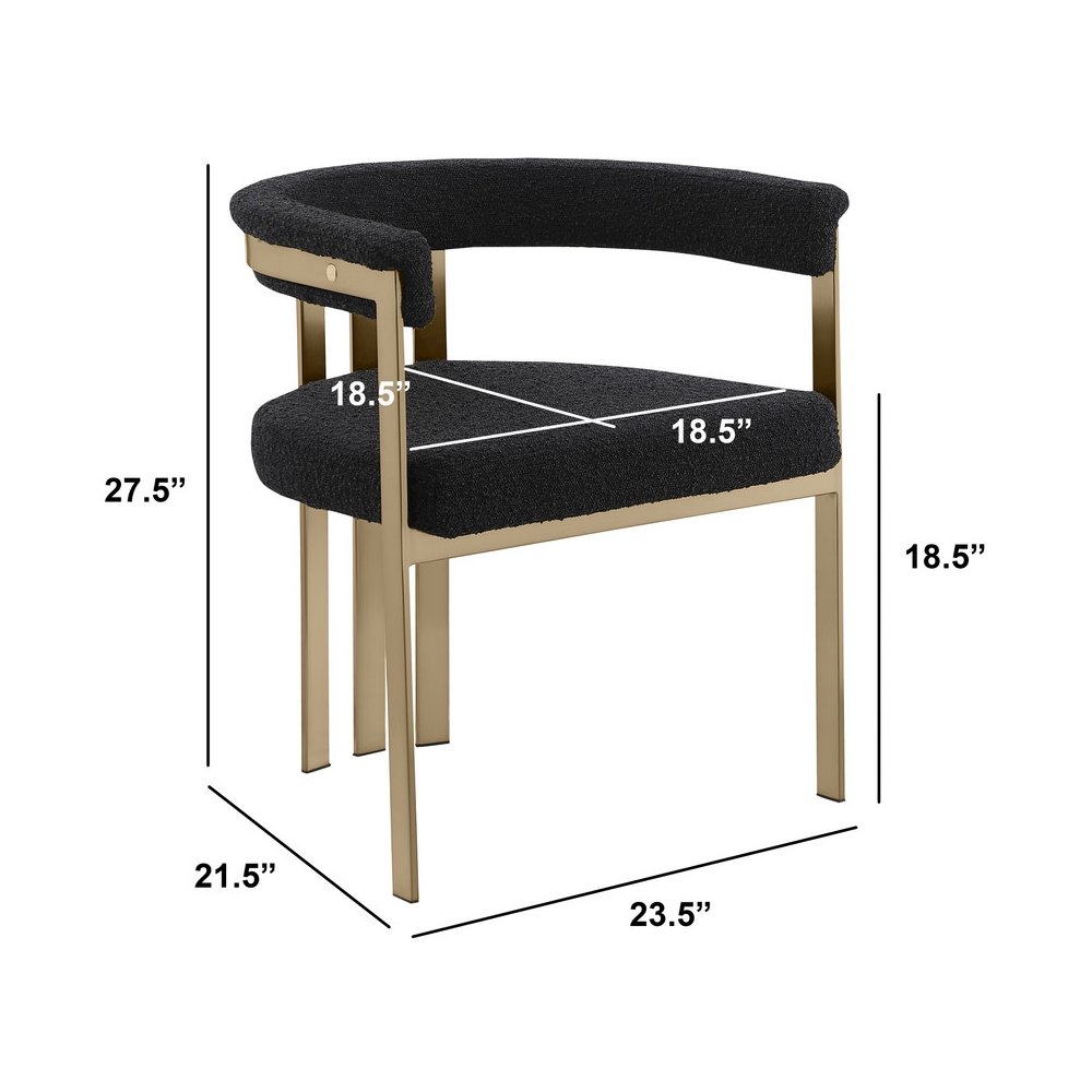 9Pc Tempered Glass Dining Table Set With 8 Black With Matte Gold Side Chairs
