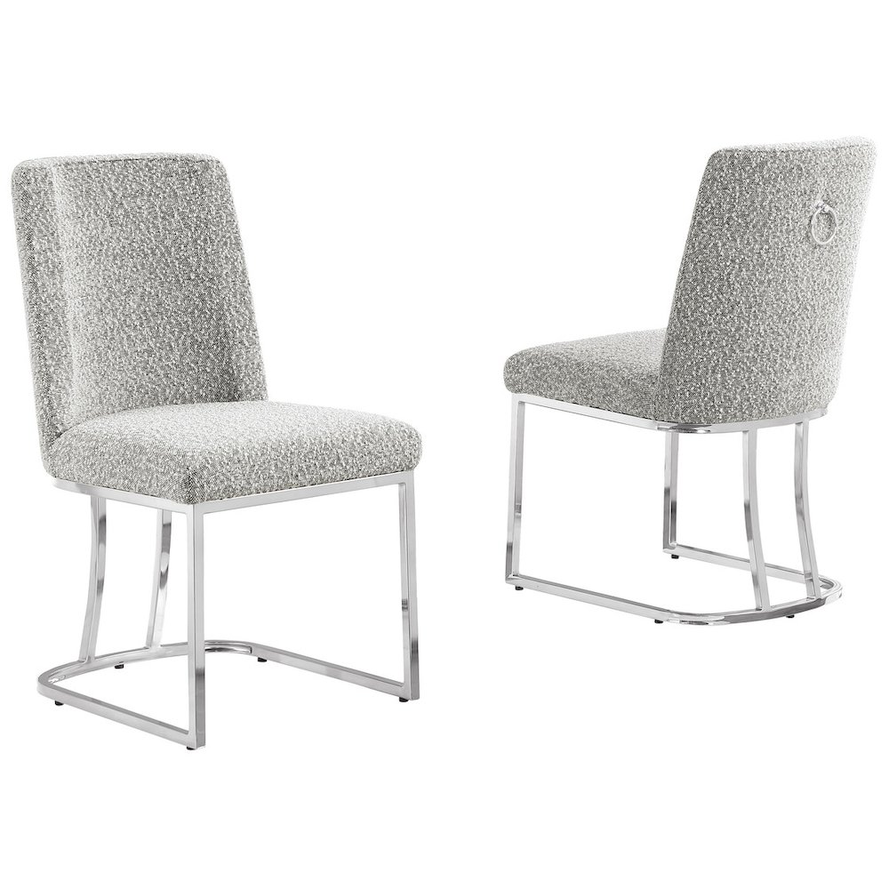 Rich Gray With Silver Chrome Base Side Chairs