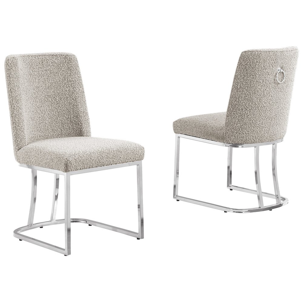 Gray With Silver Chrome Base Side Chairs