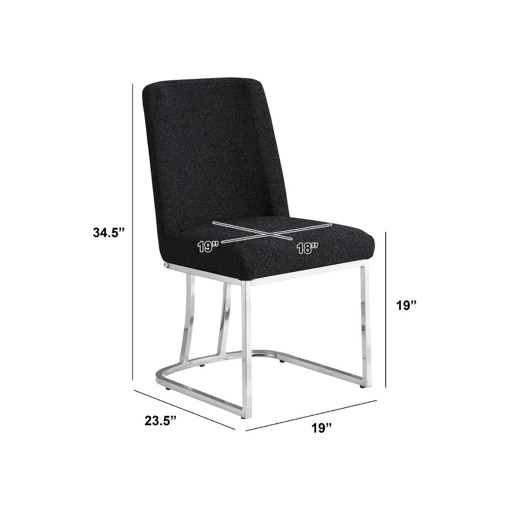 Black With Silver Chrome Base Side Chairs