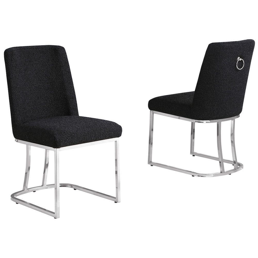 Black With Silver Chrome Base Side Chairs