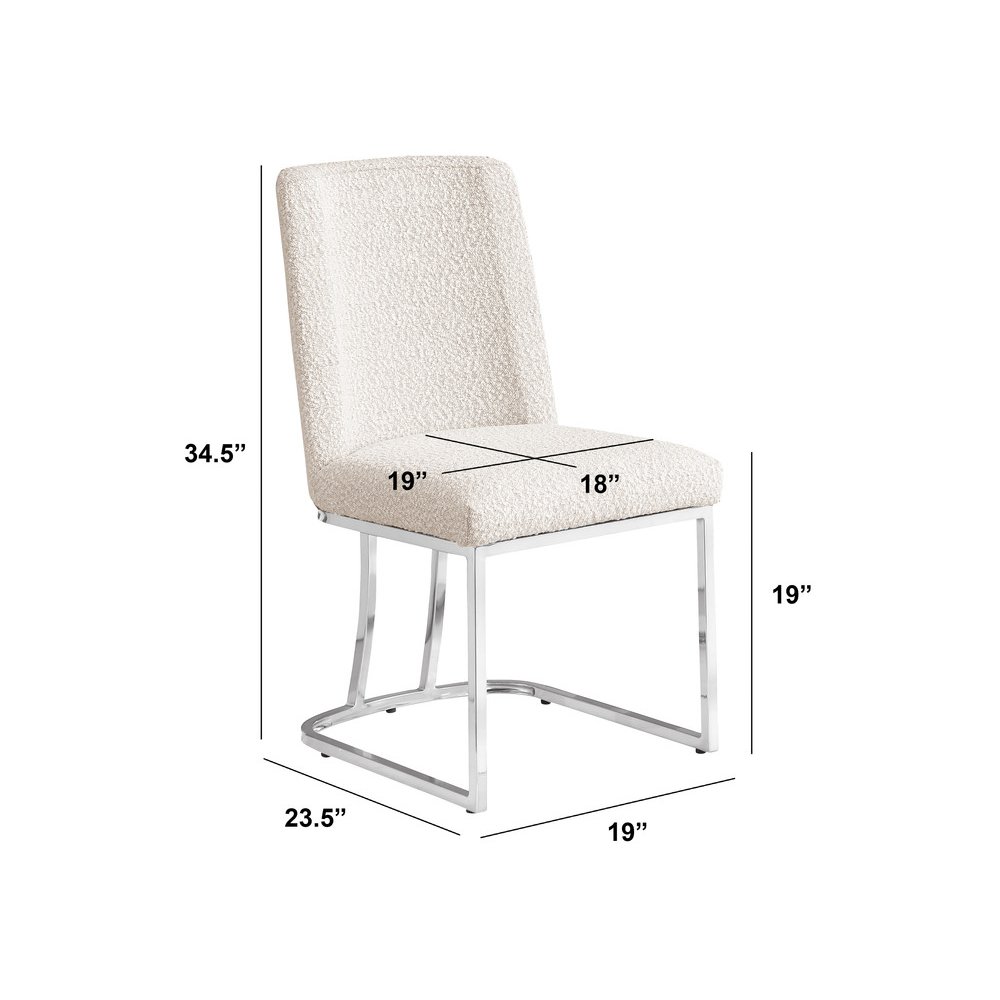 Cream With Silver Chrome Base Side Chairs