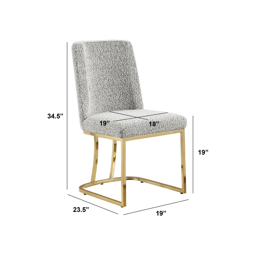 Rich Gray With Gold Chrome Base Side Chairs