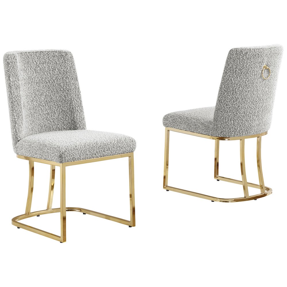 Rich Gray With Gold Chrome Base Side Chairs