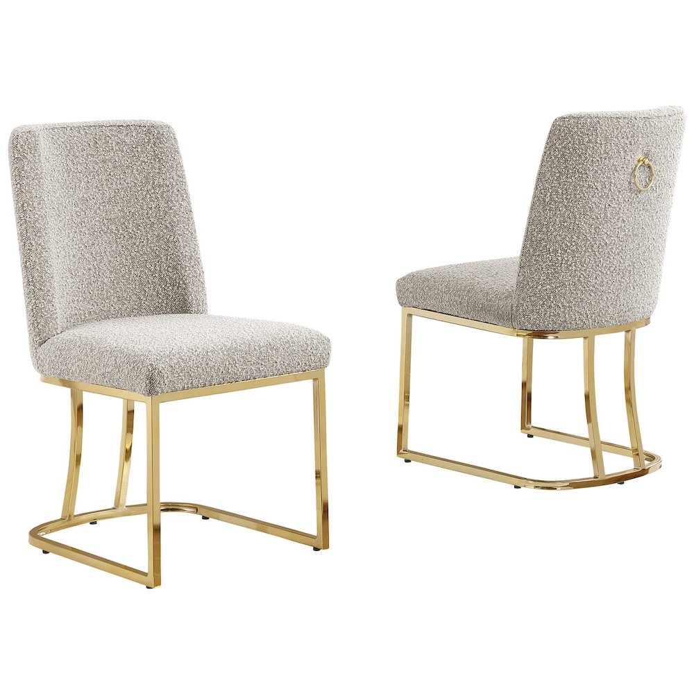 Gray With Gold Chrome Base Side Chairs
