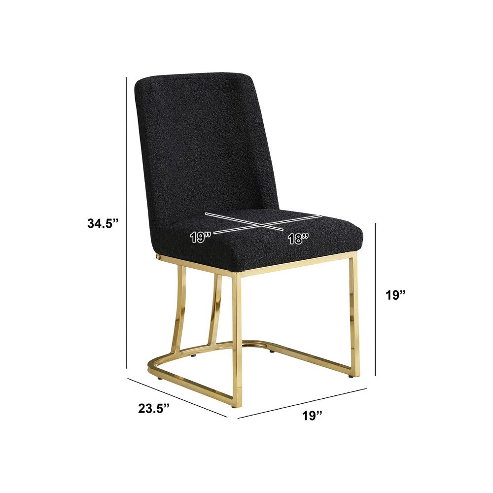 Black With Gold Chrome Base Side Chairs