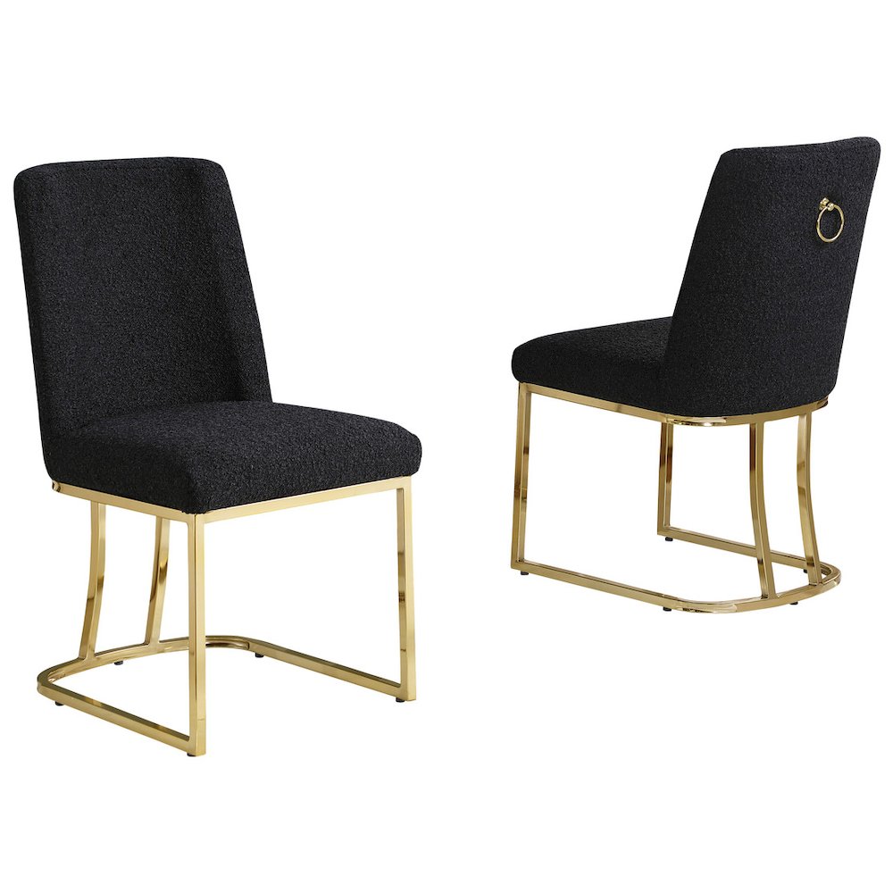 Black With Gold Chrome Base Side Chairs