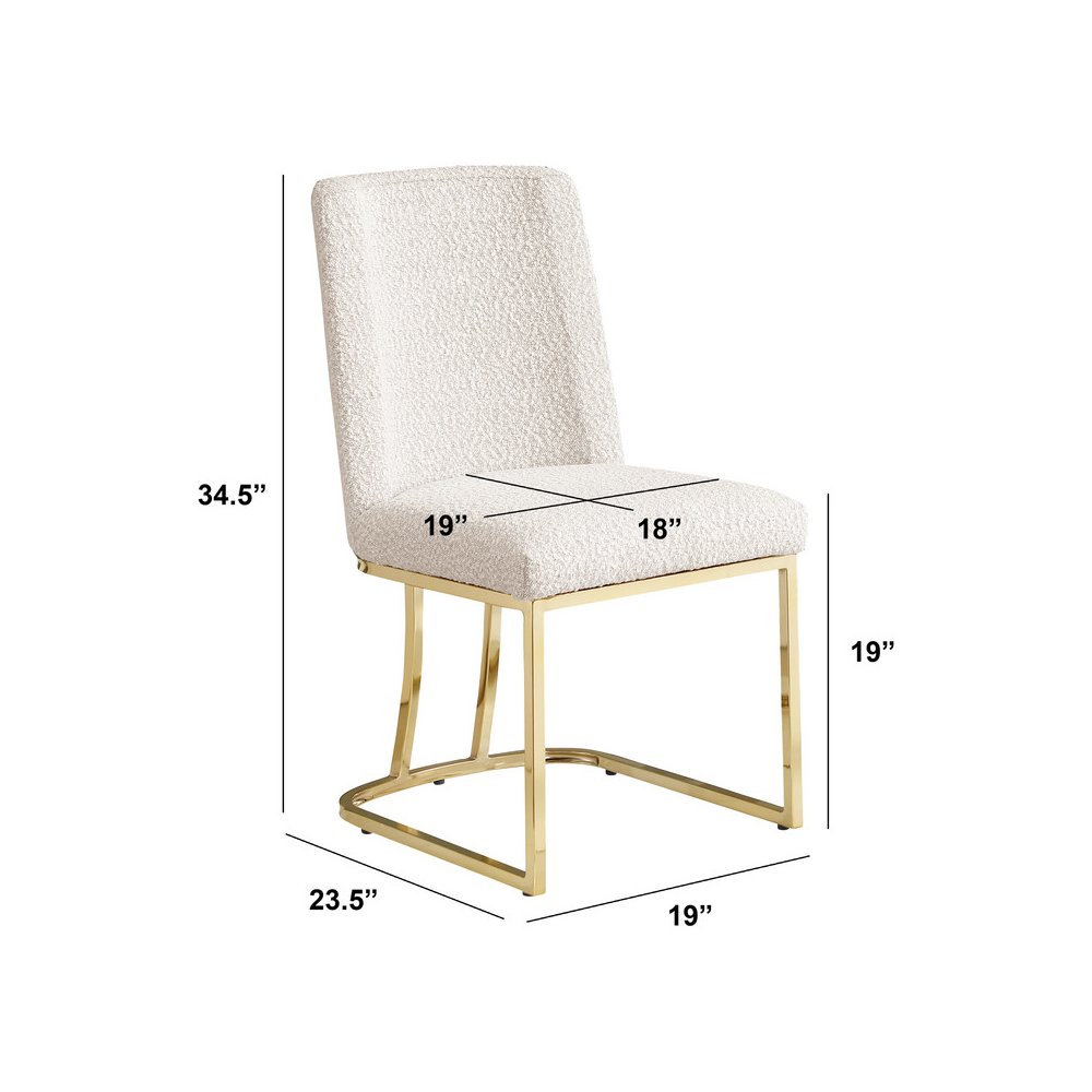 Cream With Gold Chrome Base Side Chairs