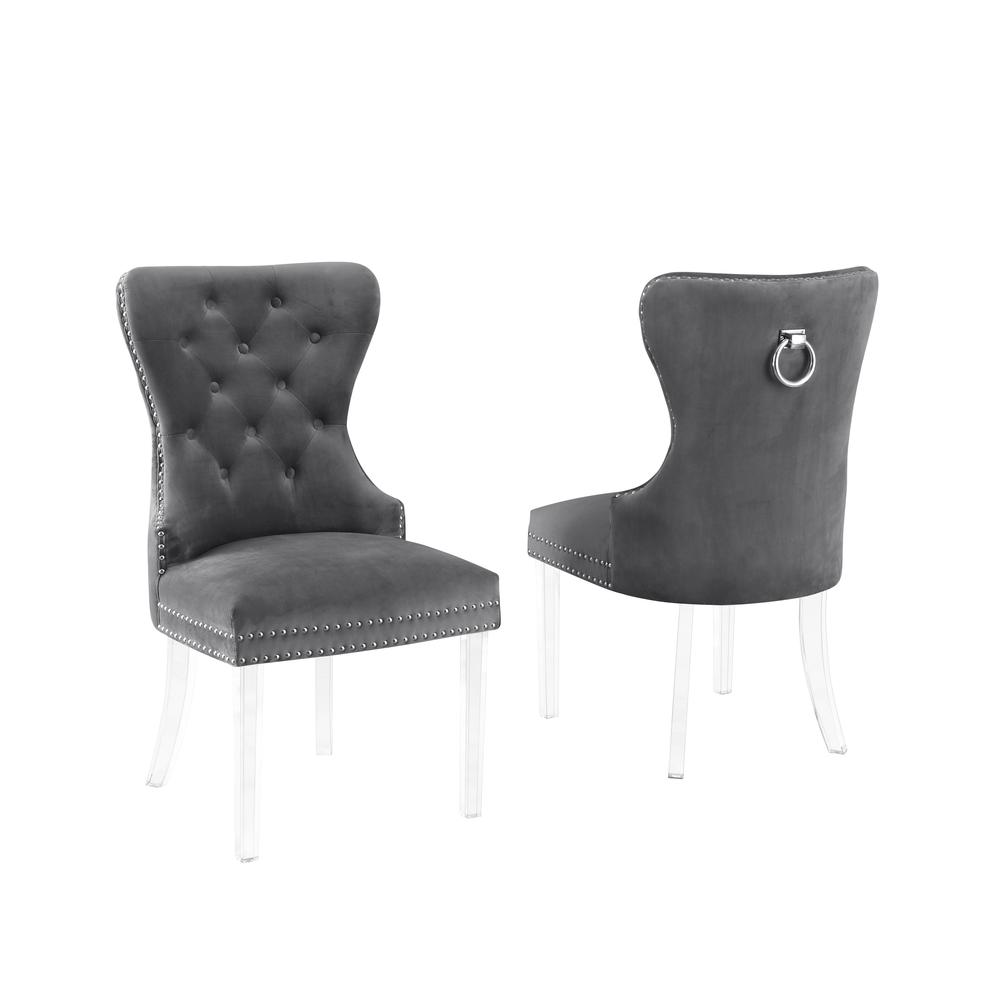 Velvet Tufted Side Chair Set of 2