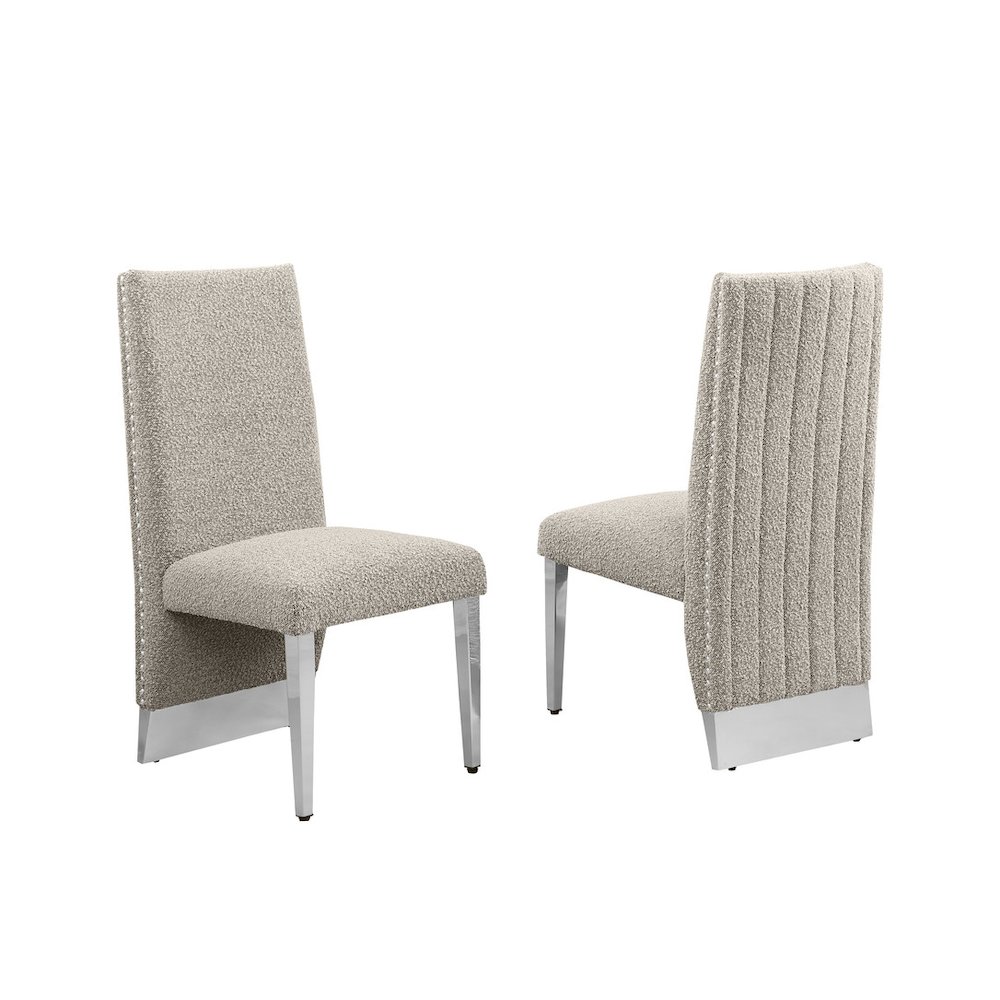 Luxe Gray boucle side chairs – Set of 2