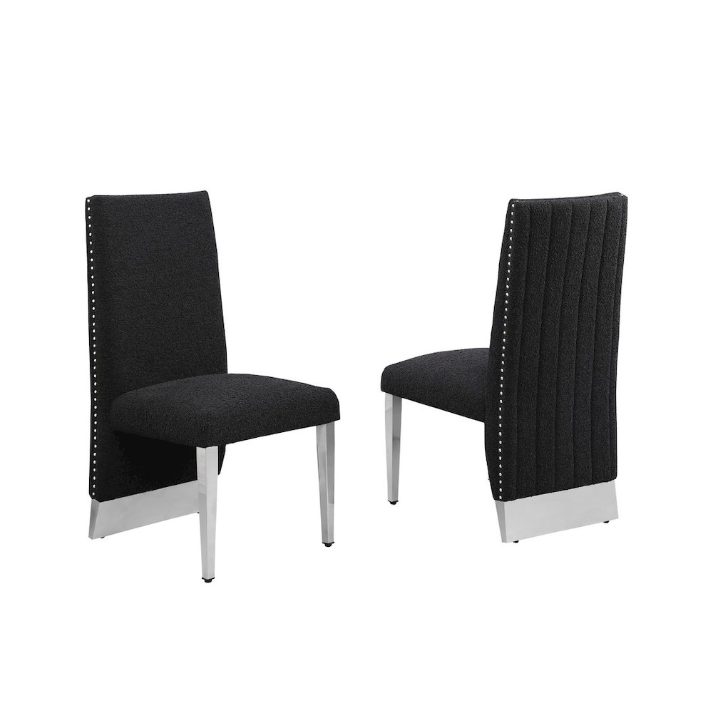 Luxe Black boucle side chairs – Set of 2