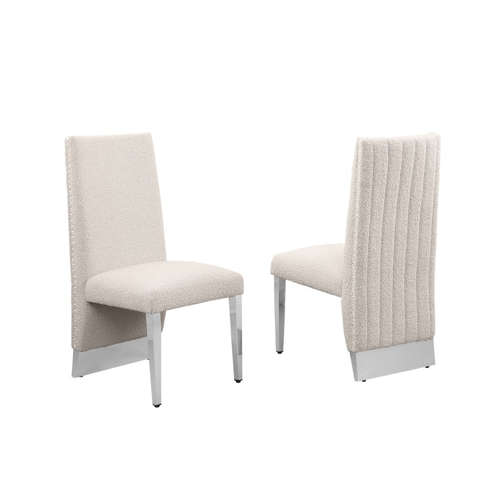 Luxe Cream boucle side chairs – Set of 2