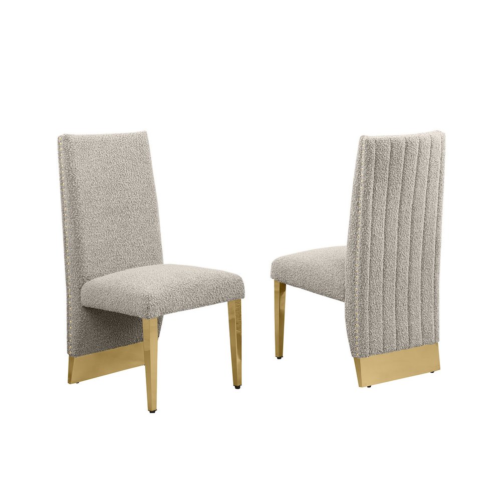 Luxe Gray boucle side chairs – Set of 2