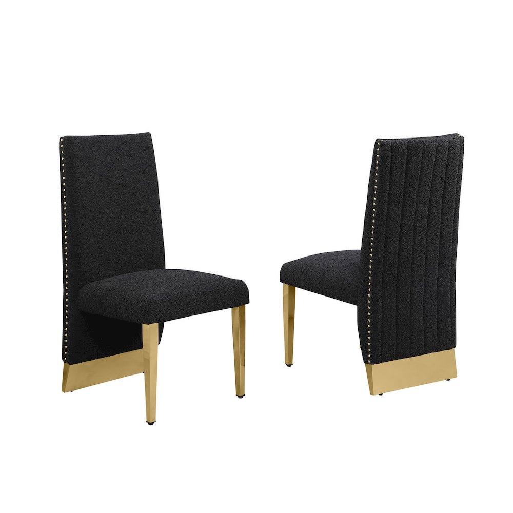 Luxe Black boucle side chairs – Set of 2