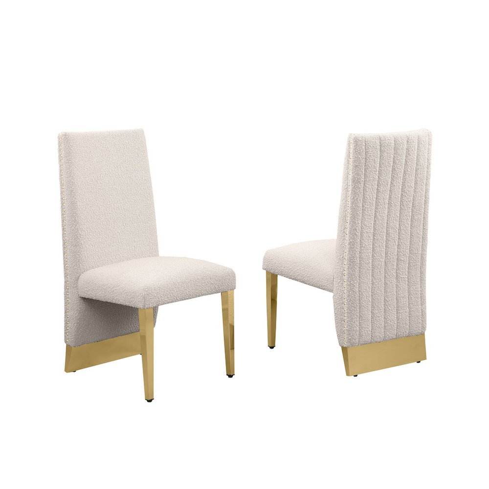 Luxe Cream boucle side chairs – Set of 2