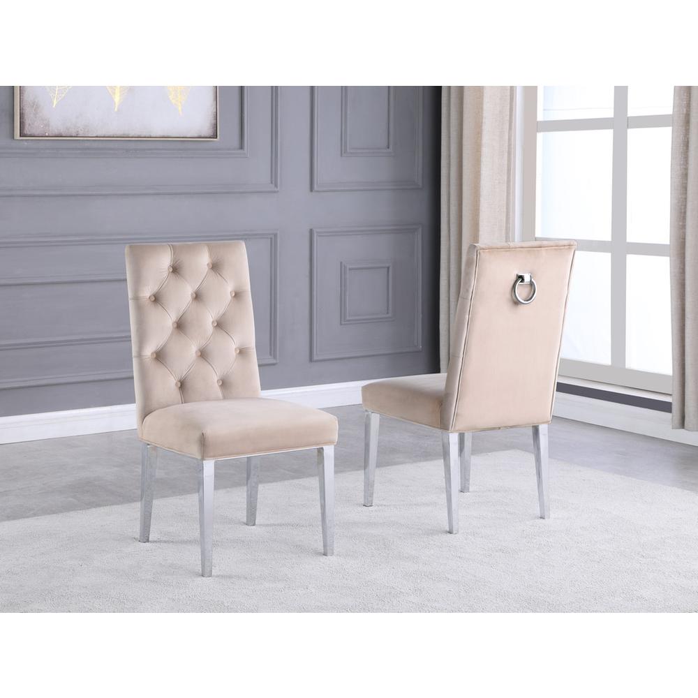 Velvet Tufted Side Chair Set of 2