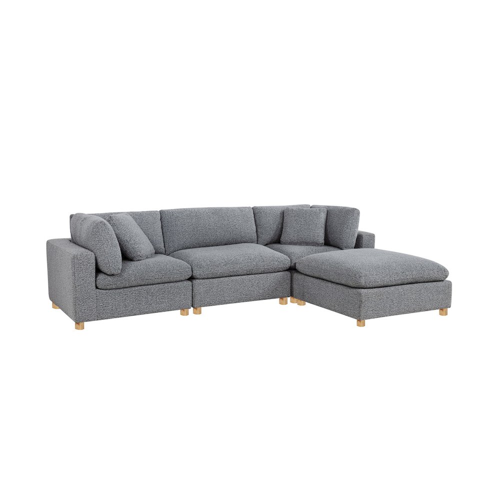 4-Piece Boucle Modular Sectional