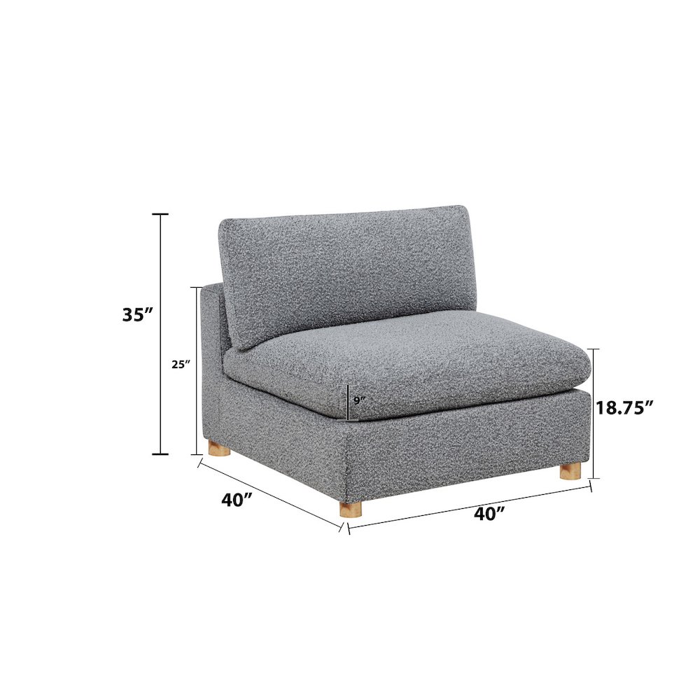 Boucle Modular Armless Chair