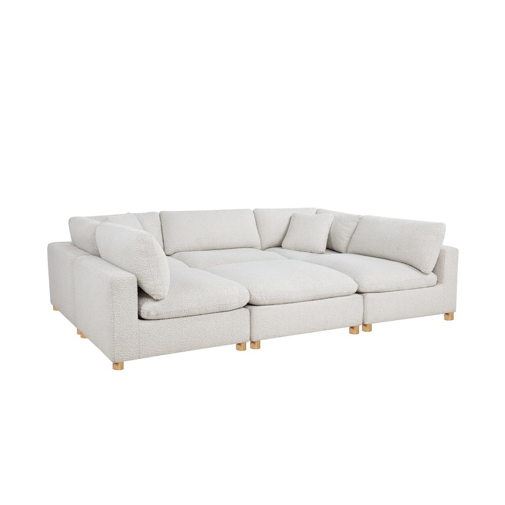 6-Piece Boucle Modular Sectional