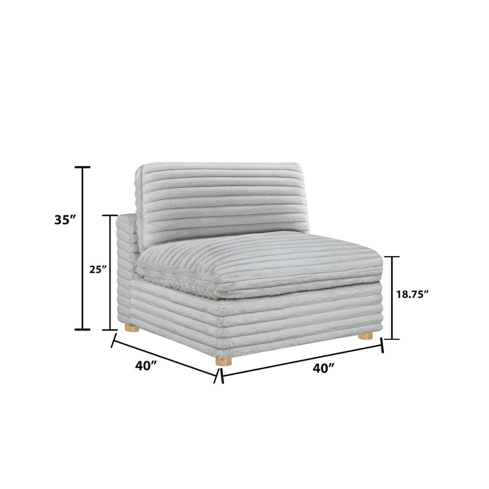Corduroy Modular Armless Chair