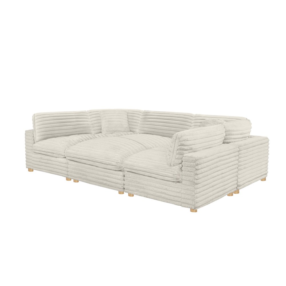 6-Piece Corduroy Modular Sectional