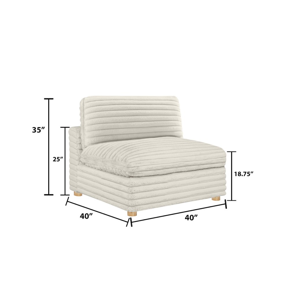 Corduroy Modular Armless Chair