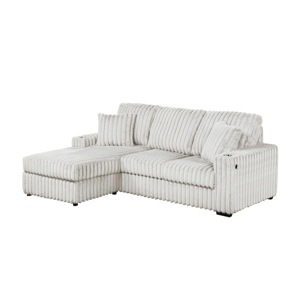 Corduroy Sectional w/ Reversible Ottoman