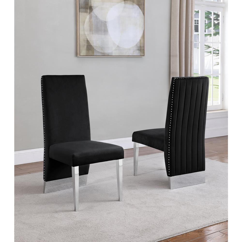 White Marble Lazy-Susan Dining Set Pleated Chairs in Black Velvet