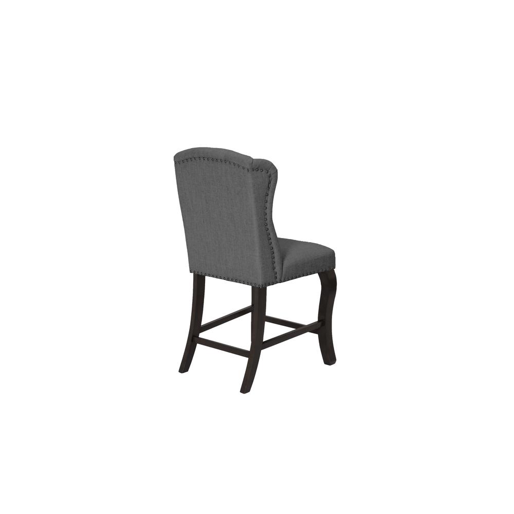 Counter Height Upholstered Side Chairs with Tufted Buttons and Nailhead Trim
