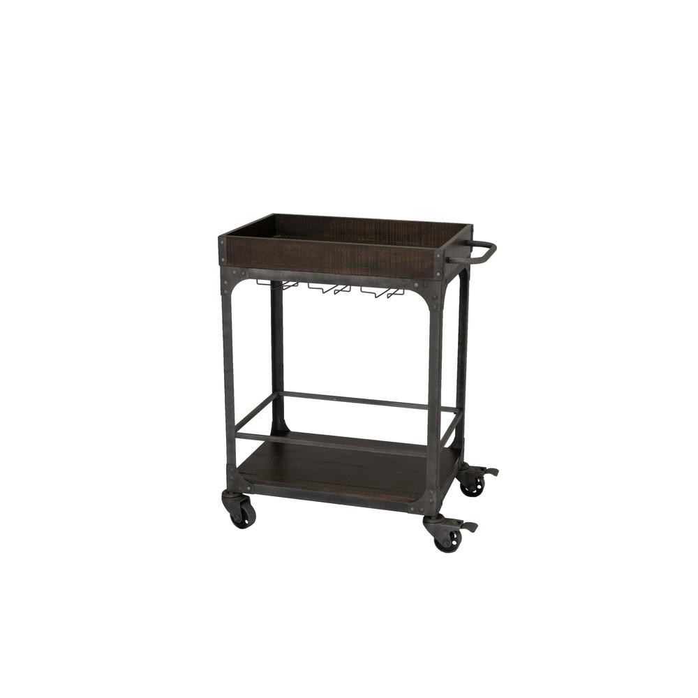 Rustic Espresso Cart w/ Lower Shelf