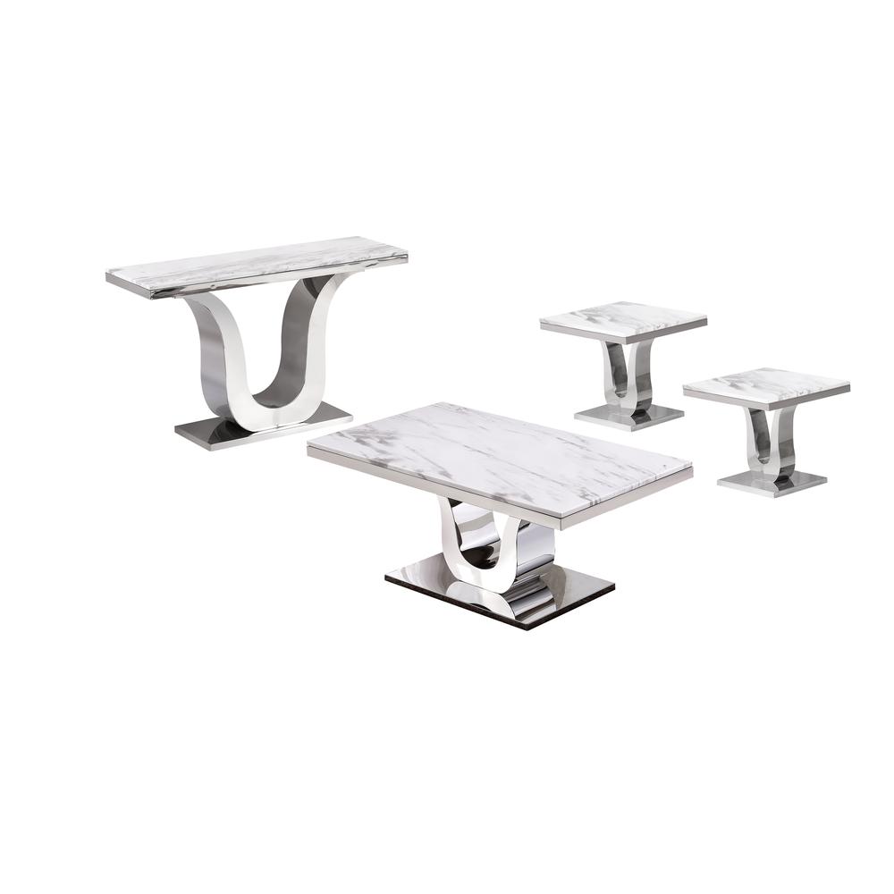 White Marble Coffee Table Set: Coffee Table