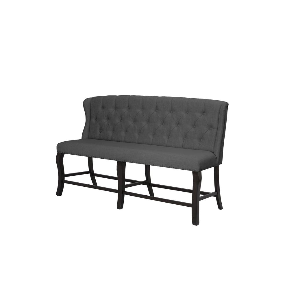 Counter Height Upholstered Bench with Backrest