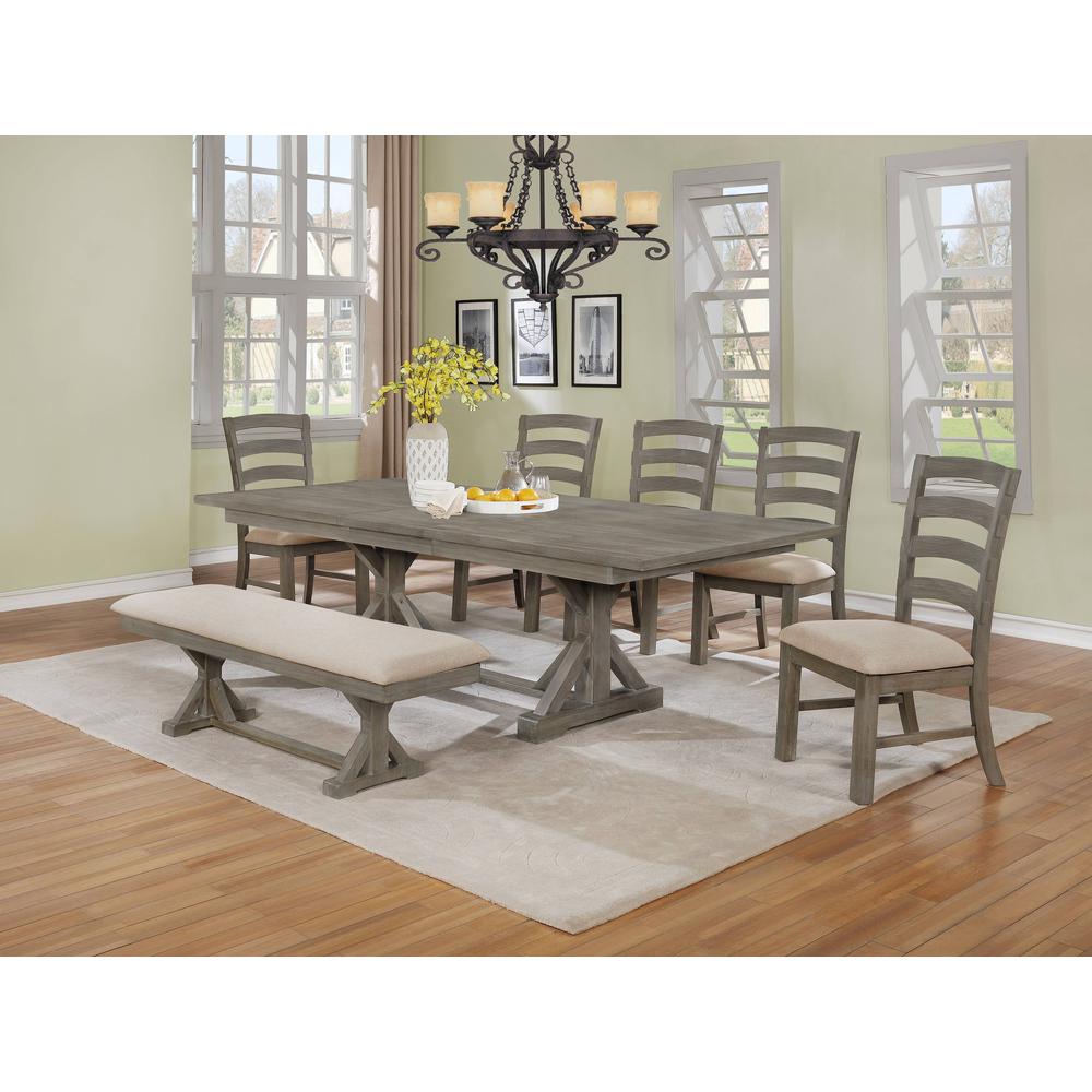 Classic 7pc Dining Set with Extendable Dining table with 18″ Leaf