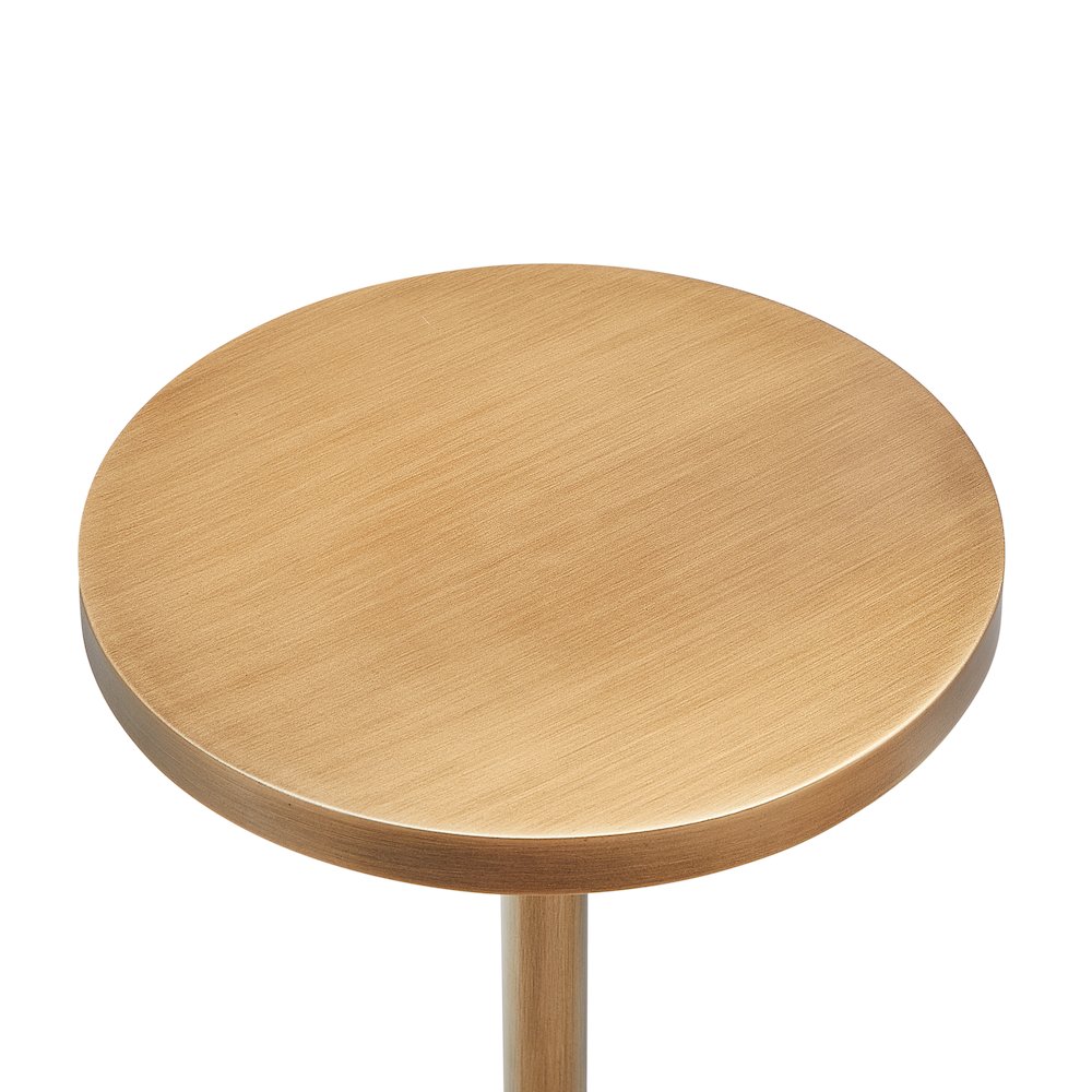 Meraux Antique Brass Adjustable Height Accent Table