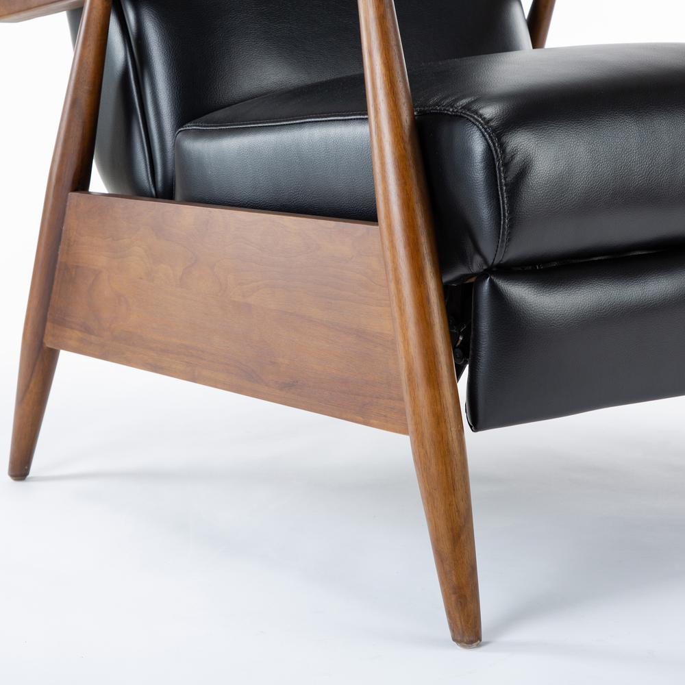Solaris Wood Arm Push Back Recliner – Black