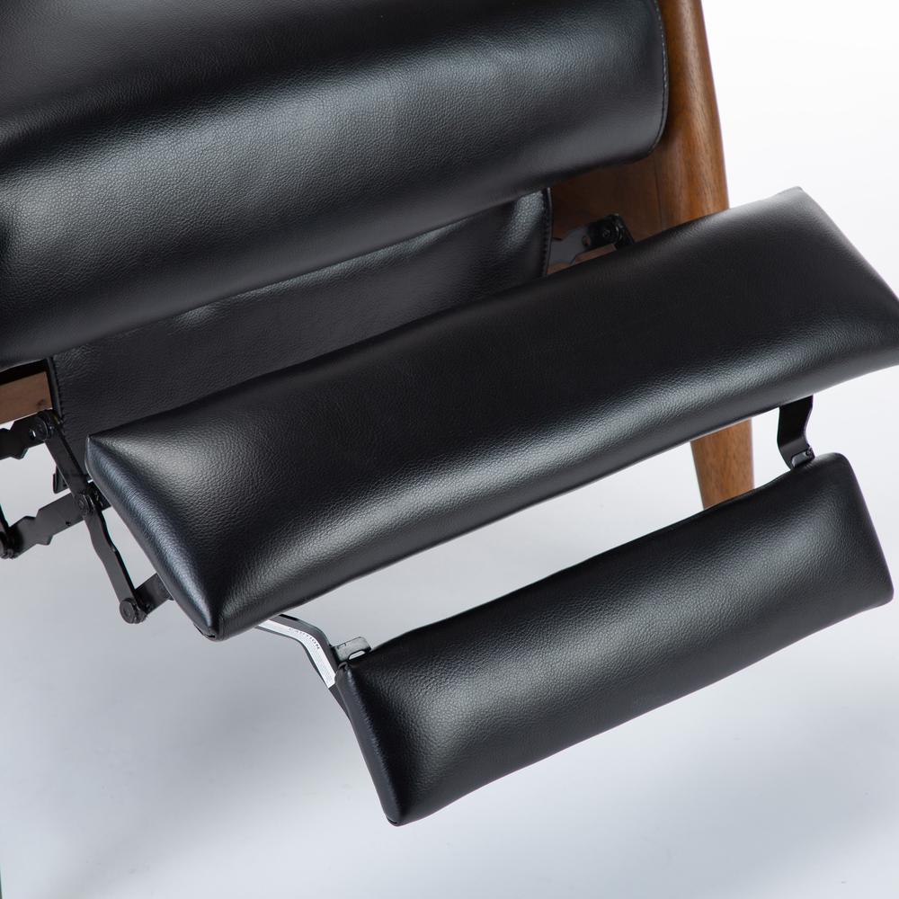 Solaris Wood Arm Push Back Recliner – Black
