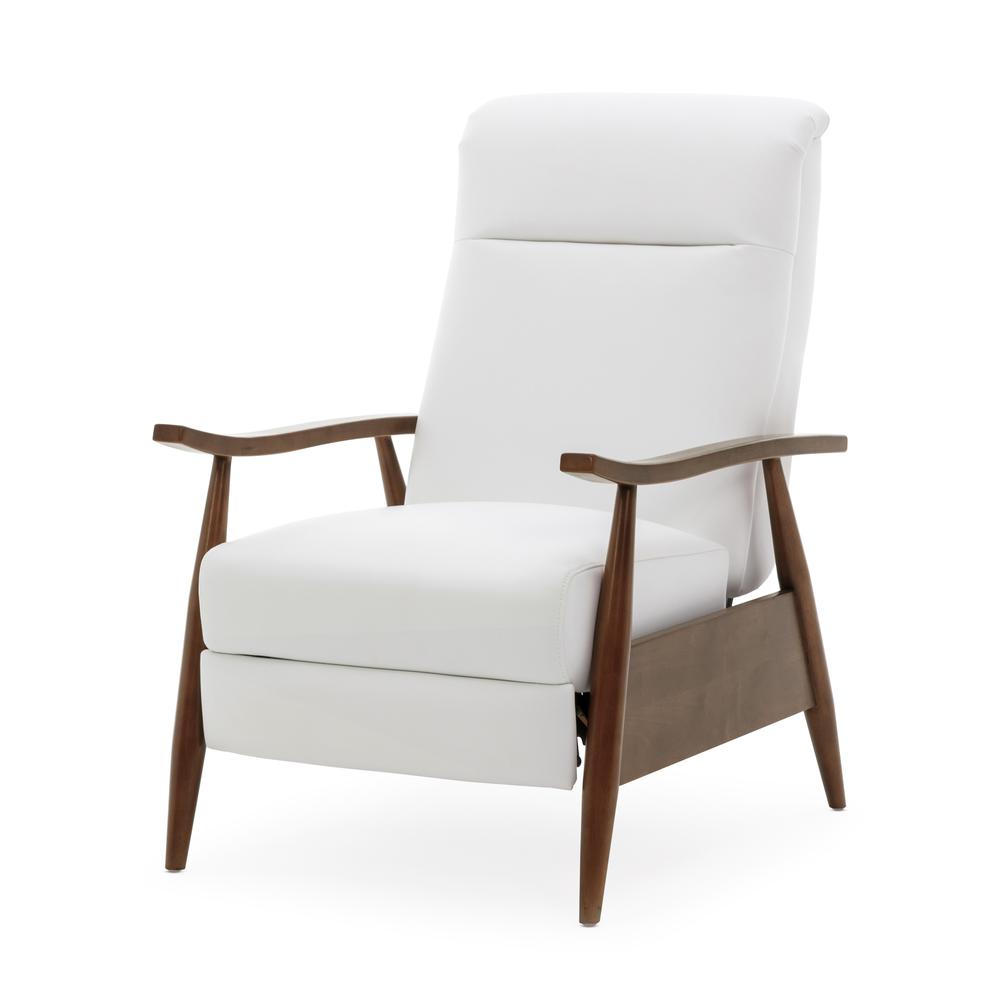 Solaris Wood Arm Push Back Recliner – Milky