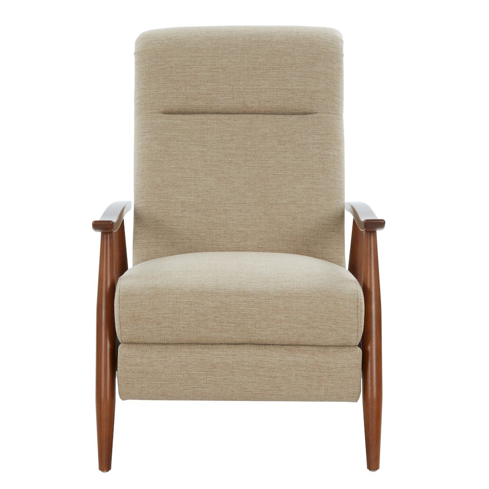 Terni Wood Arm Push Back Recliner in Performance Fabric – Rawhide