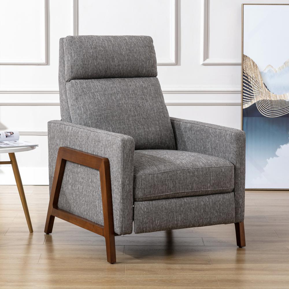 Veneto Push Back Recliner in Performance Fabric – Ashen Grey