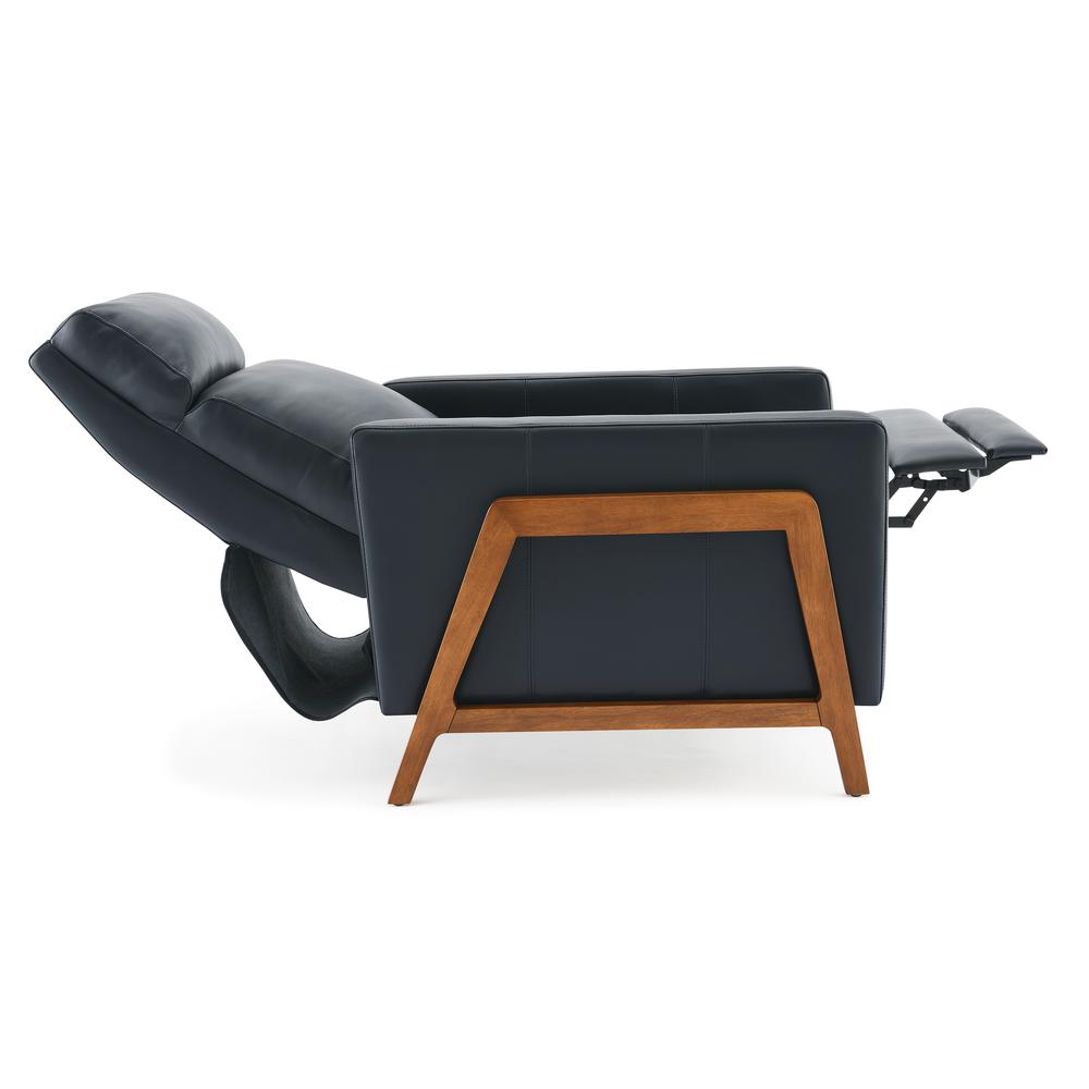 Reed Leather Push Back Recliner – Midnight Blue