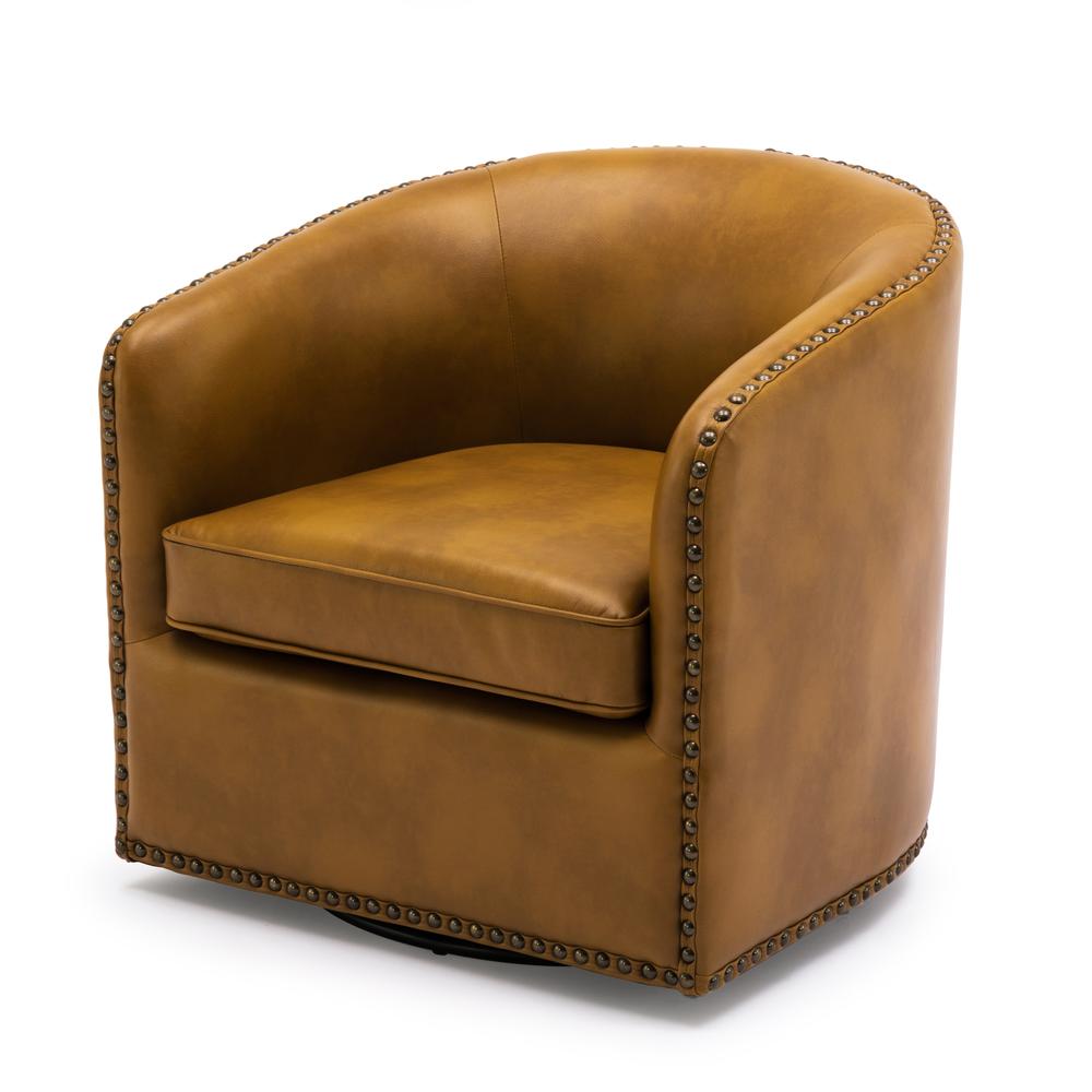 Tyler Swivel Arm Chair – Camel