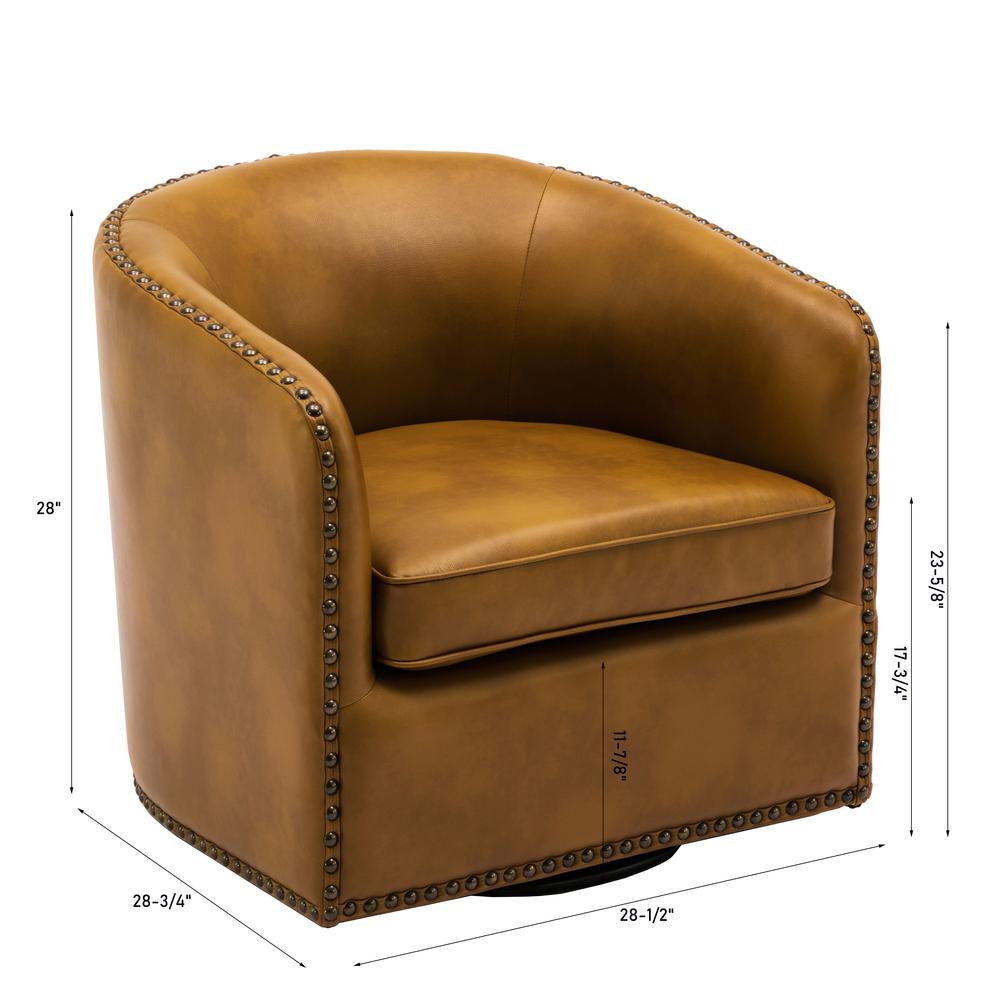 Tyler Swivel Arm Chair – Camel