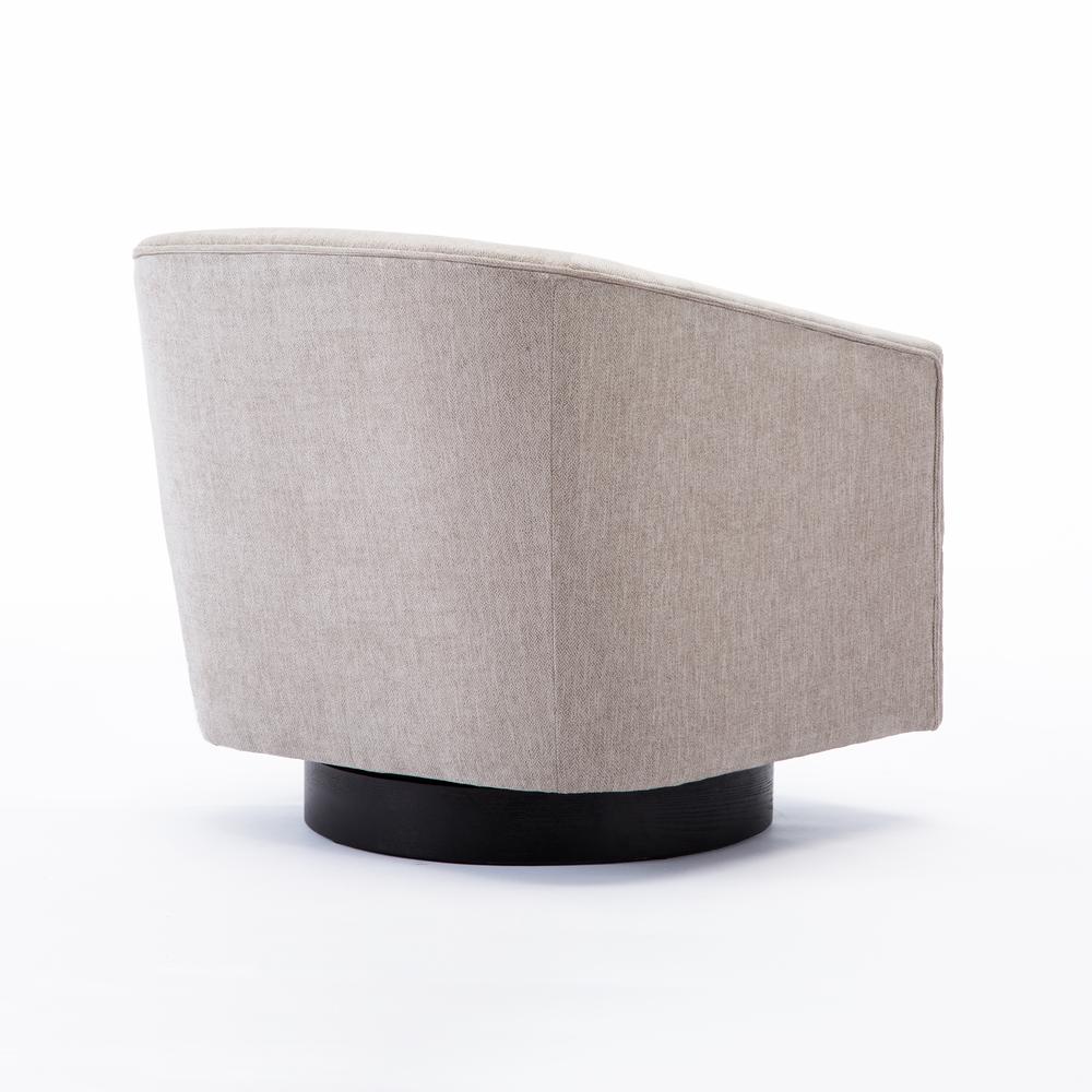 Geneva Oatmeal Wood Base Swivel Chair