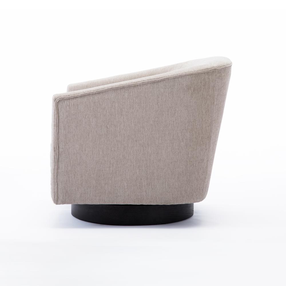 Geneva Oatmeal Wood Base Swivel Chair