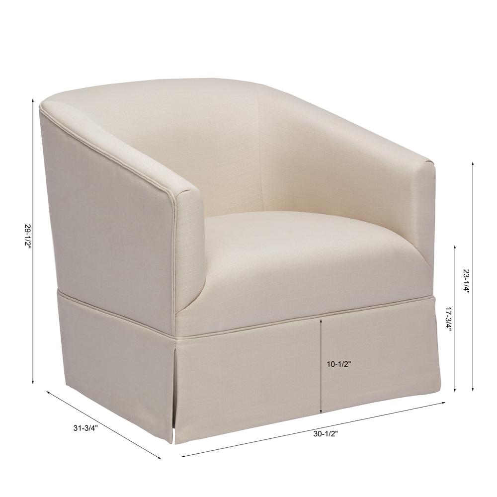 Elm Linen Skirted Swivel Chair