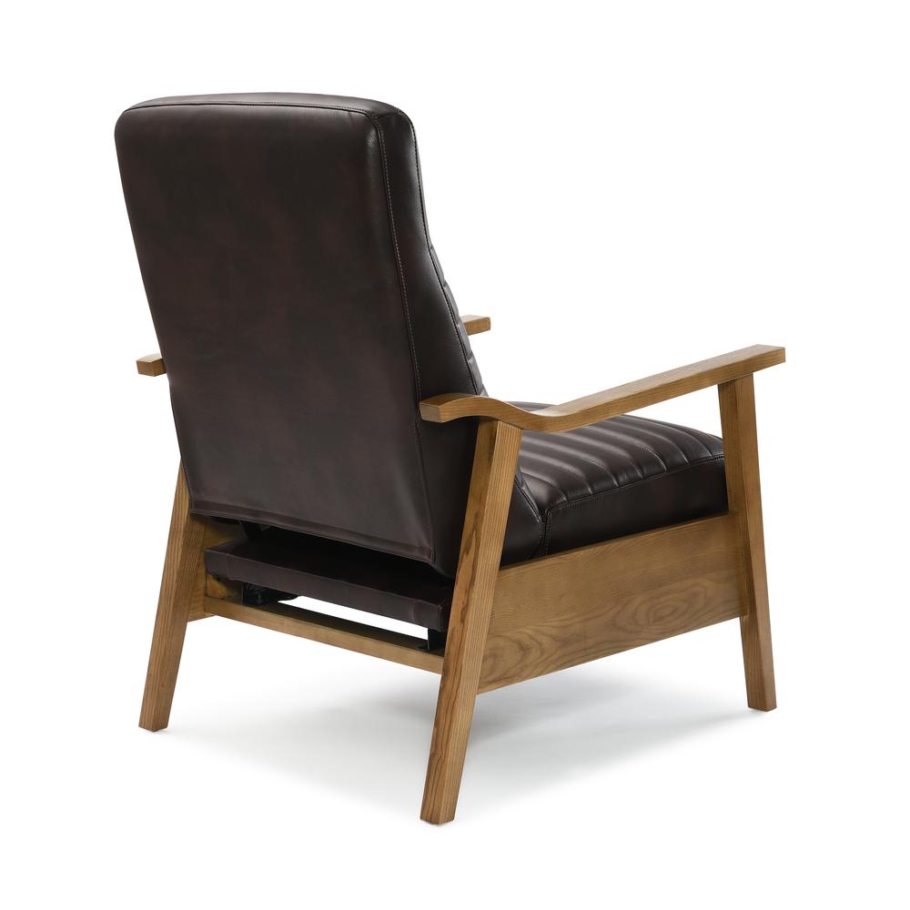 Arthur Wood Arm Push Back Recliner – Burnished Brown